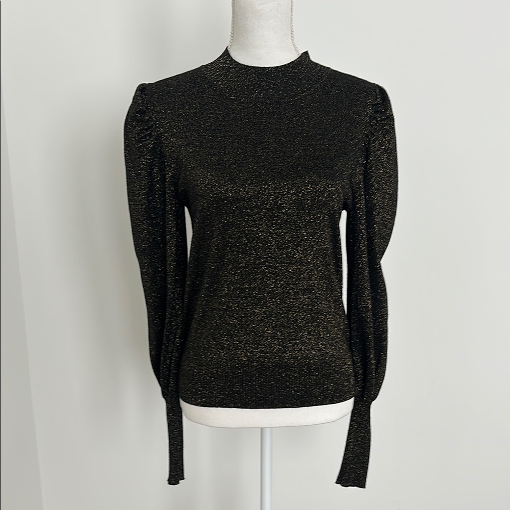Black and Gold Long Sleeve Lightweight Sweater